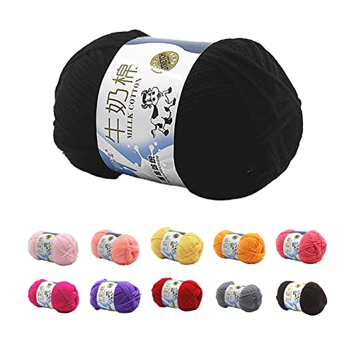 2 Set 1 Roll 5-Strand Wool Yarn Soft Warm DIY Beginner Needlework Hand Knitting Crochet Yarn Ball for Sewing Shop Crochet Yarn