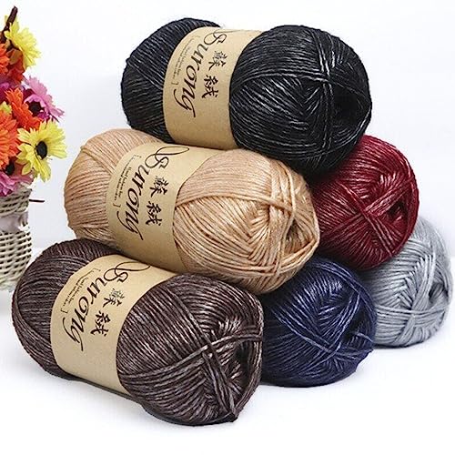 2 Set 1 Roll 100g Crochet Yarn Strong Warmth Multiple Colour Hand Knitting Thick Wool Thread Cotton Yarn for Gift Yarn Balls