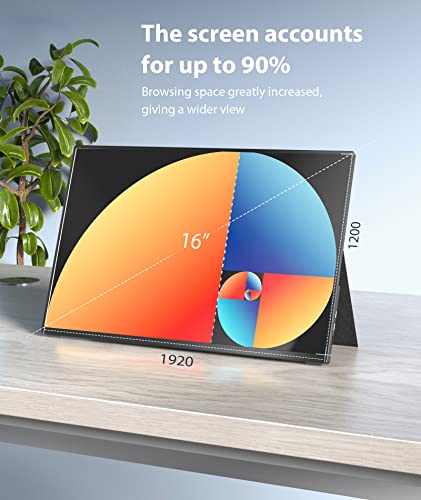 Ingnok Portable Monitor Bundle - 16 Inch 1200P 16:10 320cd/m2 Laptop Screen & FHD 1080P 15.6 Inch 350cd/m2 Second External Monitor for Laptop, MacBook, PS5, PS4, Xbox, Switch