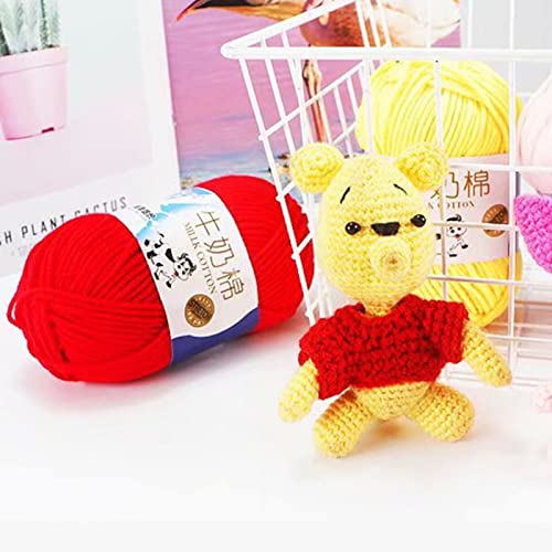 2 Set 1 Roll 5-Strand Wool Yarn Soft Warm DIY Beginner Needlework Hand Knitting Crochet Yarn Ball for Sewing Shop Wool Yarn