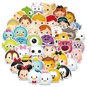 50pcs mixed disney cartoon stickers pack princess stickers cute cartoon characters stickers cartoon movie decal childrens decorative sticker for kids teens adults waterproof vinyl princess stickers for water bottle laptop luggage (mixed cartoon)
