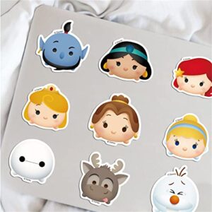 50Pcs Mixed Disney Cartoon Stickers Pack Princess Stickers Cute Cartoon Characters Stickers Cartoon Movie Decal Childrens Decorative Sticker for Kids Teens Adults Waterproof Vinyl Princess Stickers for Water Bottle Laptop Luggage (Mixed Cartoon)