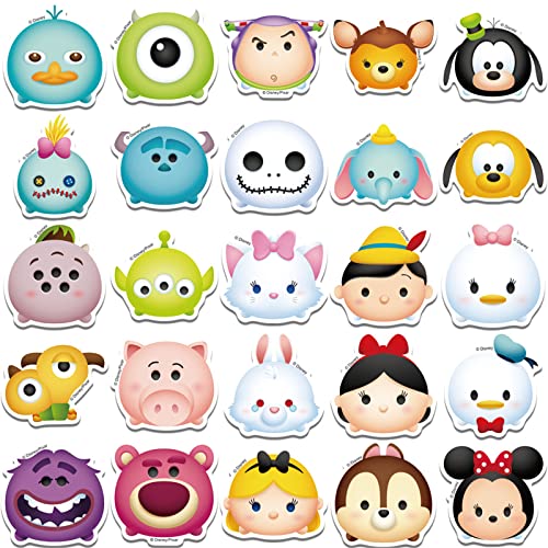 50Pcs Mixed Disney Cartoon Stickers Pack Princess Stickers Cute Cartoon Characters Stickers Cartoon Movie Decal Childrens Decorative Sticker for Kids Teens Adults Waterproof Vinyl Princess Stickers for Water Bottle Laptop Luggage (Mixed Cartoon)