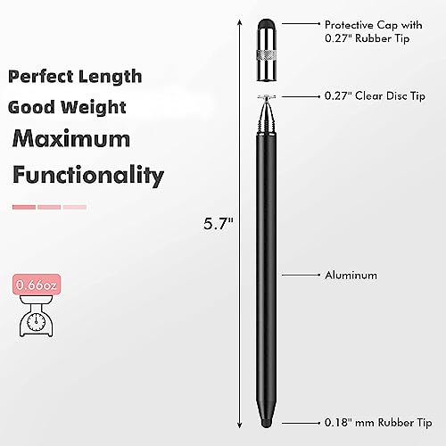 Styluslink(TM) 3-in-1 Universal Touch Screen Stylus Pen for Touch Screens, Compatible with All Samsung Galaxy Tablets/All iPad/iPad Air/iPad Mini/iPad Pro and All Other Touchscreen Devices (2Pcs)