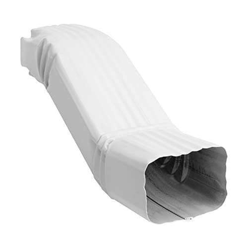 Gutter Downspout Elbow Extensions Offset 2x3 - White S-Shape [Leader Style A ]