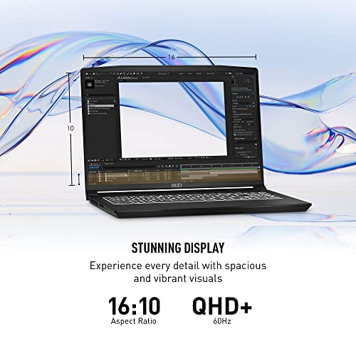 MSI Creator M16 Laptop: Intel Core i9-13900H, GeForce RTX 4060, 16" QHD+, 64GB DDR5, 4TB NVMe SSD, LayFlat, Type C, Cooler Boost 5, Win 11 Pro: Black B13VF-1241US