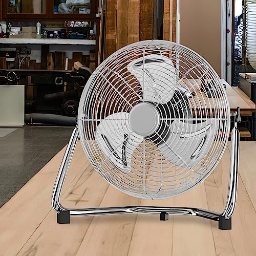 mollie 16.5 Inch High Velocity Floor Fan with 3 Speed Heavy Duty Metal Adjustable Tilt Portable Quiet Air Circulator for Home Bedroom Garage Commercial Use 1650 CFM