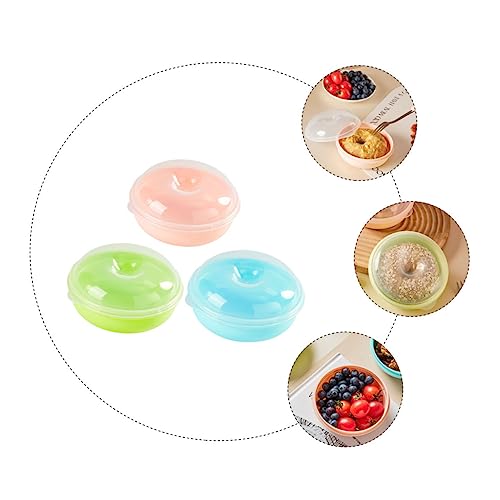 HEMOTON 3pcs Box Bread Storage Box Sealed Container Cheesecake Container Clear Container with Lid Mini Cookies Boxes Sandwich Containers Cake Storage Carrier Clear Box with Lid Breadbox Pp