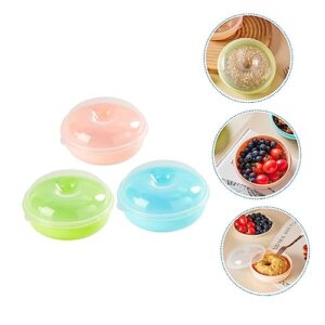 HEMOTON 3pcs Box Bread Storage Box Sealed Container Cheesecake Container Clear Container with Lid Mini Cookies Boxes Sandwich Containers Cake Storage Carrier Clear Box with Lid Breadbox Pp