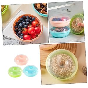 HEMOTON 3pcs Box Bread Storage Box Sealed Container Cheesecake Container Clear Container with Lid Mini Cookies Boxes Sandwich Containers Cake Storage Carrier Clear Box with Lid Breadbox Pp