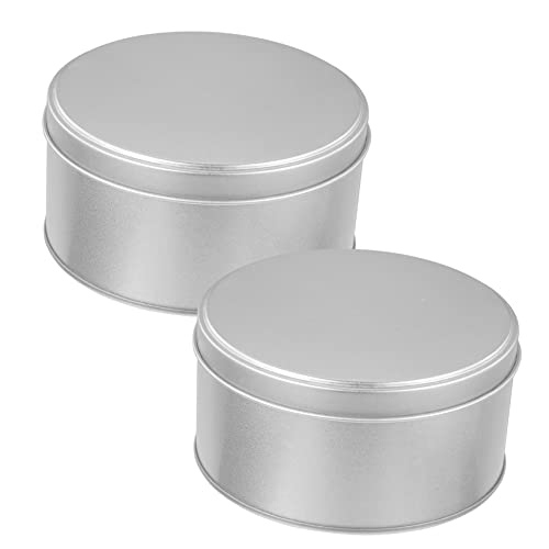 HEMOTON 2pcs Tinplate Box Christmas Crackers Mini Cake Candy Gift Wedding Candy Box Candles Tins Box Tinplate Empty Tins Cookie Tins with Lids Cookie Storage Large Cookie Tins Silver Tea