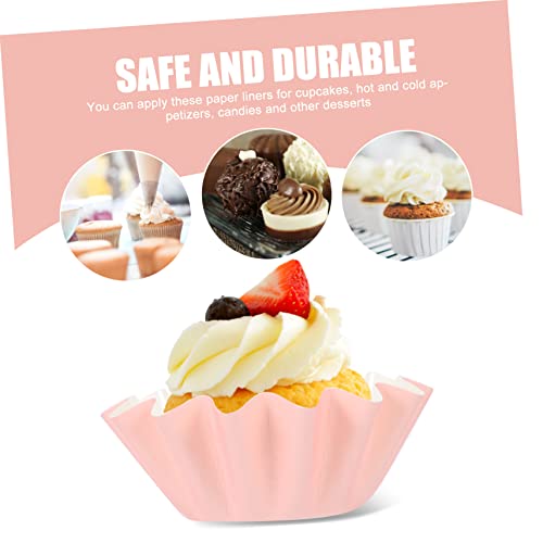 YARNOW 100pcs Cupcake Wavy Cake Tray Bread Tray Mini Cake Boxes Wedding Wrapping Paper Popcorn Cupcake Wrappers Small Bread Pan Muffin Liners Decorative Baking Cups Muffin Baking Liners