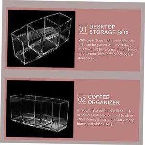 HEMOTON Box Storage Box Plastic Compartment Organizer Box Plastic Comb Tea Bag Storage Clear Tea Bag Box Tea Bag Holder Organizer Coffee Storage Box Tea Bag Storage Box