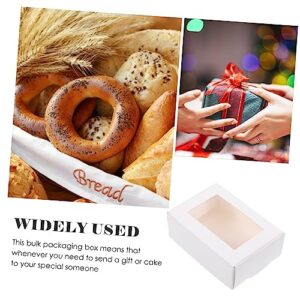 NUOBESTY 50pcs Packaging Boxes Mini Cake Containers Clear Bread Box Soap Container Treat Box Compact Paper Box for Cookie Small Cake Boxes Packing Box Storage Box Carton Airplane Box White