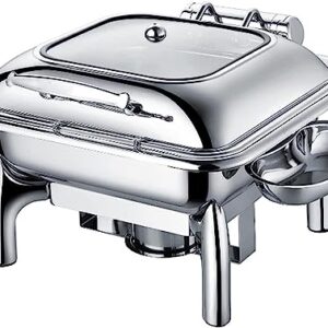 KFJZGZZ 6 L Chafing Dish Set, Stainless Steel Buffet Server Warming Tray with Water Pan amp; Fuel Holders, for Restaurant Catering Parties Weddings Picnics Food Warmer