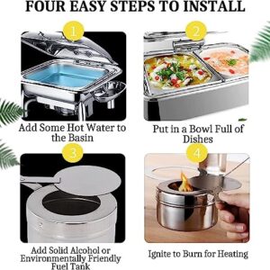 KFJZGZZ 6 L Chafing Dish Set, Stainless Steel Buffet Server Warming Tray with Water Pan amp; Fuel Holders, for Restaurant Catering Parties Weddings Picnics Food Warmer