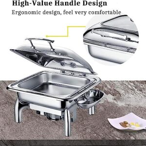 KFJZGZZ 6 L Chafing Dish Set, Stainless Steel Buffet Server Warming Tray with Water Pan amp; Fuel Holders, for Restaurant Catering Parties Weddings Picnics Food Warmer