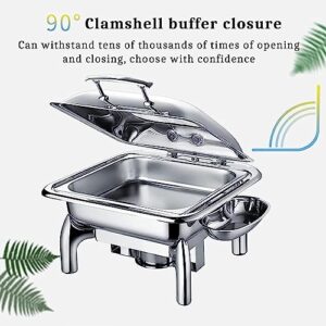 KFJZGZZ 6 L Chafing Dish Set, Stainless Steel Buffet Server Warming Tray with Water Pan amp; Fuel Holders, for Restaurant Catering Parties Weddings Picnics Food Warmer