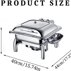 KFJZGZZ 6 L Chafing Dish Set, Stainless Steel Buffet Server Warming Tray with Water Pan amp; Fuel Holders, for Restaurant Catering Parties Weddings Picnics Food Warmer