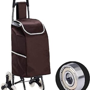 Portable Convenient Trolleys Lightweight 3 Angle Wheel Climbing Shopping Cart Wheel Rolling Push Trolly Waterproof Bag Coffee Color Lucar