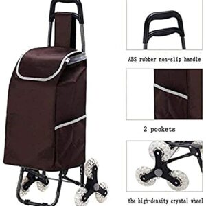 Portable Convenient Trolleys Lightweight 3 Angle Wheel Climbing Shopping Cart Wheel Rolling Push Trolly Waterproof Bag Coffee Color Lucar