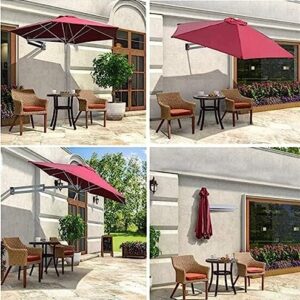 Patio Garden Parasols Umbrella Awnings Portable Parasols Wall-Mounted Aluminium Patio Umbrella - Outdoor Garden Balcony Tilting Sunshade Umbrella (Color : White)