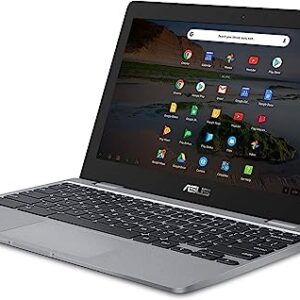 Asus C223 11.6/'' HD Chromebook Laptop, Intel Celeron N3350 Processor, 4GB RAM, 32GB eMMC Flash Memory, Intel HD Graphics, HD Webcam, Stereo Speakers, Chrome OS, Gray, (renewed)