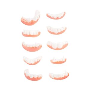 cosplay props 10pcs halloween dentures costumes for cosplay costumes teeth fake gagtechnoblade cosplay dress up dentures cover artificial teeth decorate prom pvc white