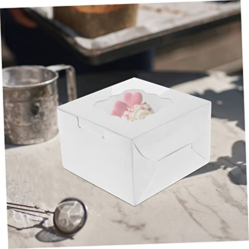 HEMOTON 12pcs Boxes Window Dessert Box Gift Boxes Bulk Snackle Box Container Cupcake Holder Candy Packaging Box Biscuit Container Box Cajas Para Mini Donas Dessert Packaging Boxes Cake Box