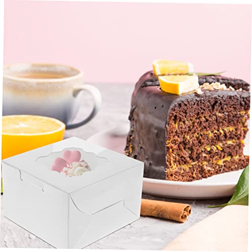 HEMOTON 12pcs Boxes Window Dessert Box Gift Boxes Bulk Snackle Box Container Cupcake Holder Candy Packaging Box Biscuit Container Box Cajas Para Mini Donas Dessert Packaging Boxes Cake Box