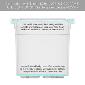 ARCOOLOR Pint Containers with Silicone Lids Replacement for Ninja Creami - 4 Pack, Compatible with NC299AMZ & NC300s Series Ice Cream Maker with E-Cookbook, Airtight & Dishwasher Safe (MIX2)