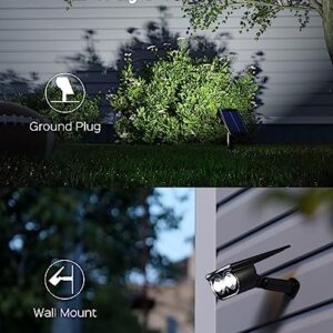 JACKYLED Solar Spot Lights, Owl Face, 3 Modes Bright LED Solar Lights for Outside, 2 Pack Landscape Lighting IP65 Waterproof for Garden, Yard, Driveway, Pathway, Walkway, Cool White Light