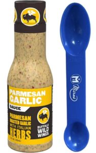 (pack of 1) buffalo wild wings parmesan garlic sauce 12 fl oz bottle (free miras trademark 2-in-1 measuring spoon included!)