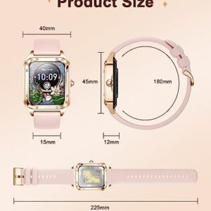 LIGE Smart Watch for Women(Answer/Make Calls), 1.59" Smartwatch for Android and iOS Phones, IP68 Waterproof Fitness Watch with Female Health, Sleep Heart Rate Monitor, AI Voice(Rose Gold)