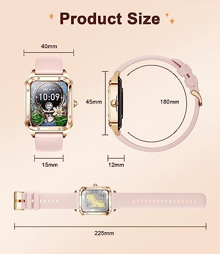 LIGE Smart Watch for Women(Answer/Make Calls), 1.59" Smartwatch for Android and iOS Phones, IP68 Waterproof Fitness Watch with Female Health, Sleep Heart Rate Monitor, AI Voice(Rose Gold)