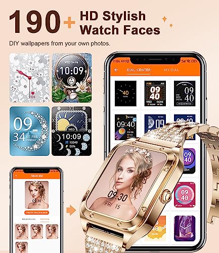 LIGE Smart Watch for Women(Answer/Make Calls), 1.59" Smartwatch for Android and iOS Phones, IP68 Waterproof Fitness Watch with Female Health, Sleep Heart Rate Monitor, AI Voice(Rose Gold)