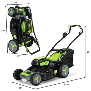 Lawn Mowers Battery Powered, 40V 18 Inch Brushless Cordless Push Lawn Mower 4.0Ah Batteries and 2 Chargers