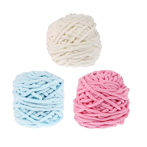 3 Pcs Ball of Yarn Yarn Stuff DIY Kits Chunky Vegan Yarn Hand Crochet Knitting Craft Chunky Macrame Rope Woolen Yarn Knitting Wool Wovening Material Cotton Clothing