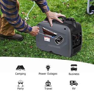 2500W Portable Inverter Generator,Ultra Quiet Gas Engine with CO-Monitoring. Ideal Backup Home & Camping with EPA Compliance. Lightweight & Compact Design,Match Intelligent Speed Control System