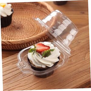 HEMOTON 20pcs Cupcake Package Boxes Cupcake Box Clear Cups Disposable Mini Cake Stand Disposable Cake Containers Mooncake Boxes Mini Cupcake Boxes Muffin Single Container Cupcake Container