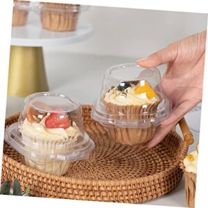 HEMOTON 20pcs Cupcake Package Boxes Cupcake Box Clear Cups Disposable Mini Cake Stand Disposable Cake Containers Mooncake Boxes Mini Cupcake Boxes Muffin Single Container Cupcake Container