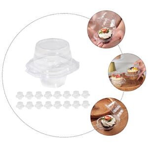 HEMOTON 20pcs Cupcake Package Boxes Cupcake Box Clear Cups Disposable Mini Cake Stand Disposable Cake Containers Mooncake Boxes Mini Cupcake Boxes Muffin Single Container Cupcake Container