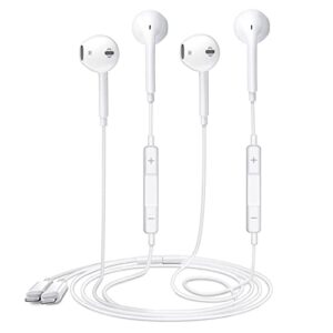 [2 pack]apple earbuds with lightning connector [apple mfi certified] iphone headphones, (built-in microphone & volume control) noise canceling earphones compatible with iphone 14/13/12/11/8/7/xr/xs/x