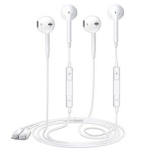 [2 Pack]Apple Earbuds with Lightning Connector [Apple MFi Certified] iPhone Headphones, (Built-in Microphone & Volume Control) Noise Canceling Earphones Compatible with iPhone 14/13/12/11/8/7/XR/XS/X