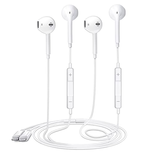 [2 Pack]Apple Earbuds with Lightning Connector [Apple MFi Certified] iPhone Headphones, (Built-in Microphone & Volume Control) Noise Canceling Earphones Compatible with iPhone 14/13/12/11/8/7/XR/XS/X