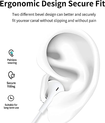 [2 Pack]Apple Earbuds with Lightning Connector [Apple MFi Certified] iPhone Headphones, (Built-in Microphone & Volume Control) Noise Canceling Earphones Compatible with iPhone 14/13/12/11/8/7/XR/XS/X