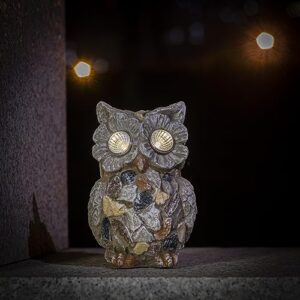 cmtgypin solar-powered led owl garden light | durable resin yard ornament | outdoor figurine for gardens, patios, and lawns | perfect christmas decoration and gift (owl)