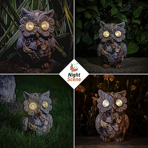 CMTGYPIN Solar-Powered LED Owl Garden Light | Durable Resin Yard Ornament | Outdoor Figurine for Gardens, Patios, and Lawns | Perfect Christmas Decoration and Gift (Owl)