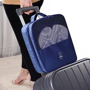 Eneteck Shoe Bags for Travel, Holds 3 Pair of Shoes Travel Bag for Packing, Travel Essentials for Flying Carry on Luggage Travel Accessories Blue