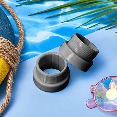 Thyle 2 Pcs Pool Umbrella Stabilizer Adapter Threaded Adapter Sleeves Pool Umbrella Sleeve Umbrella Pole Stabilizer for Outdoor Patio 1 3/4" Umbrellas Insert (Gray)